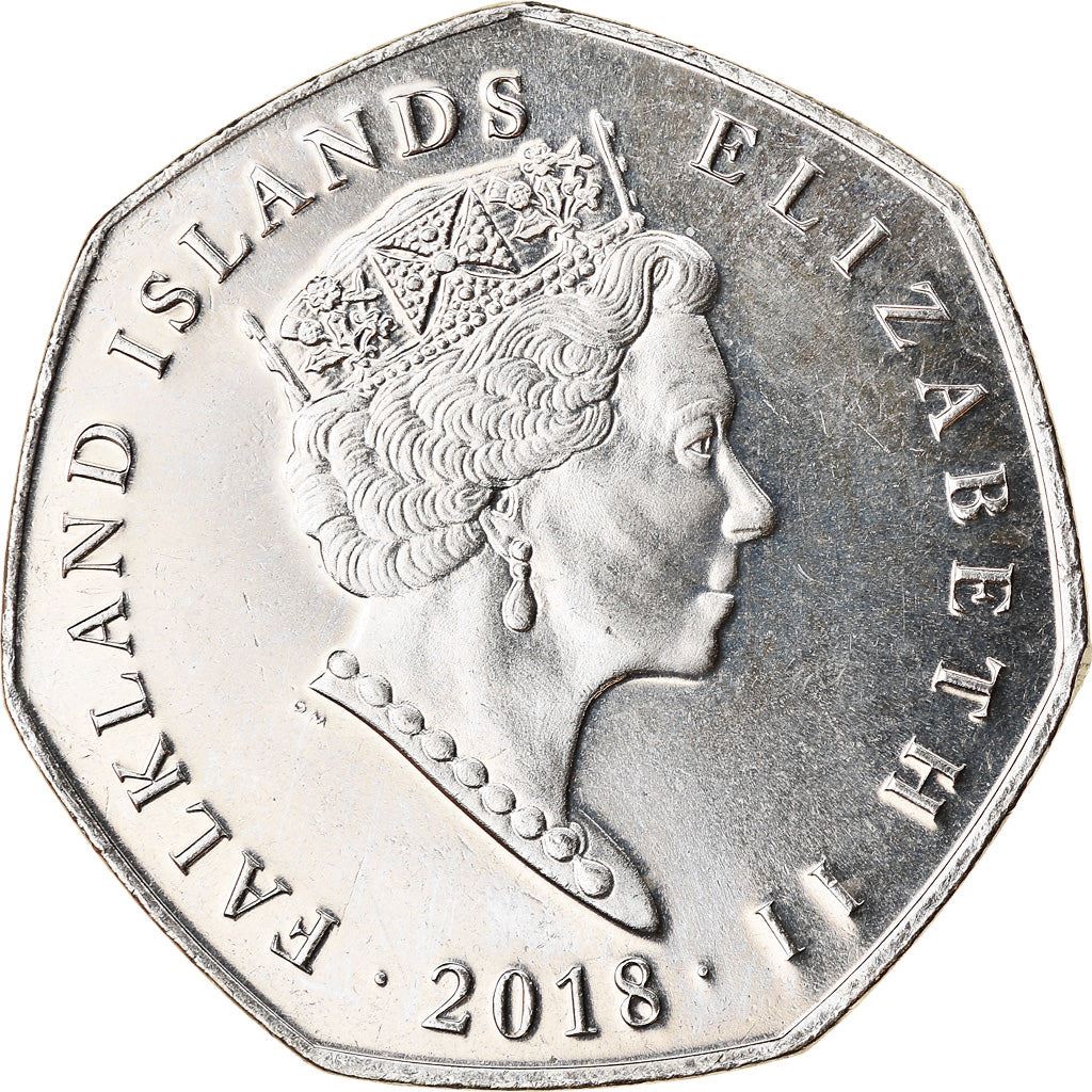 Falklandsöarna | 50 Pence Mynt | Magellanspingvin | Km:196.1 | 2018 - 2021