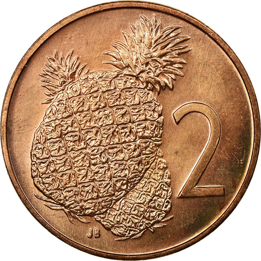 Cook Islands | 2 Cents Coin | Elizabeth II | Pineapple | KM:2 | 1972 - 1983