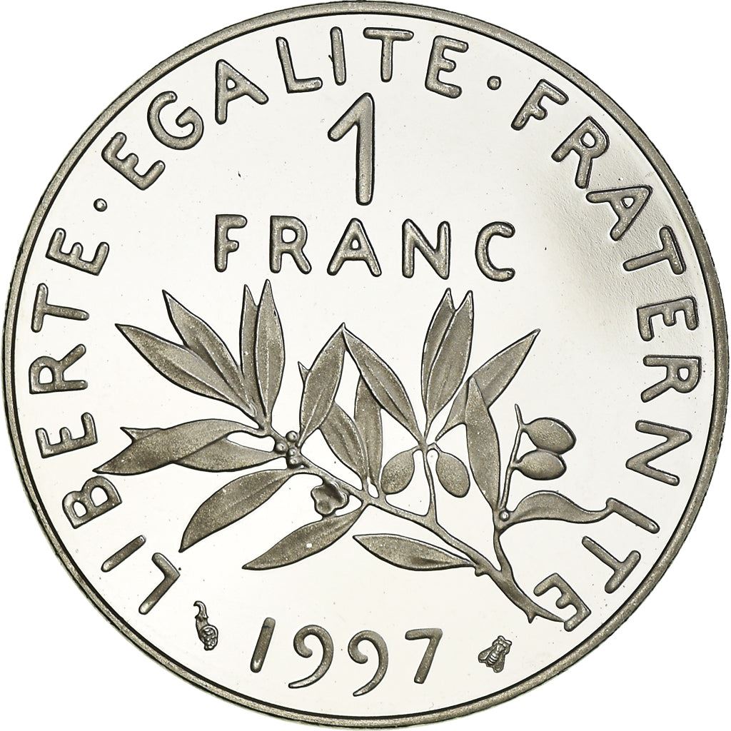 French 1 Franc Coin | Signature D'AP. O.ROTY | proof | KM925.2 | France | 1991 - 2001