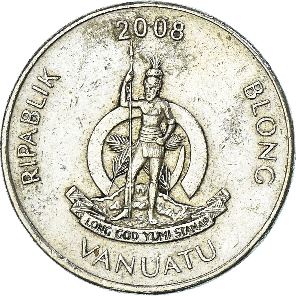 Vanuatu | 100 Vatu Coin | Melanesian Warrior | Coconut Sapling | Km:9 | 1988 - 2008