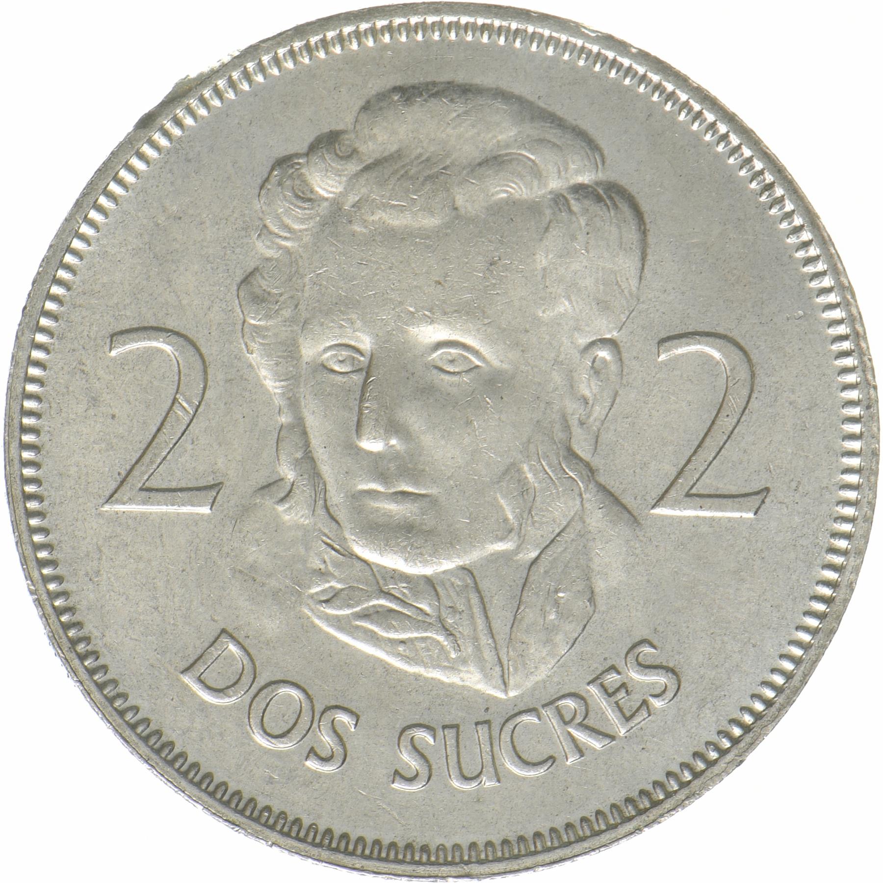 Ecuador | 2 Sucres Coin | Antonio José de Sucre | KM:82 | 1973