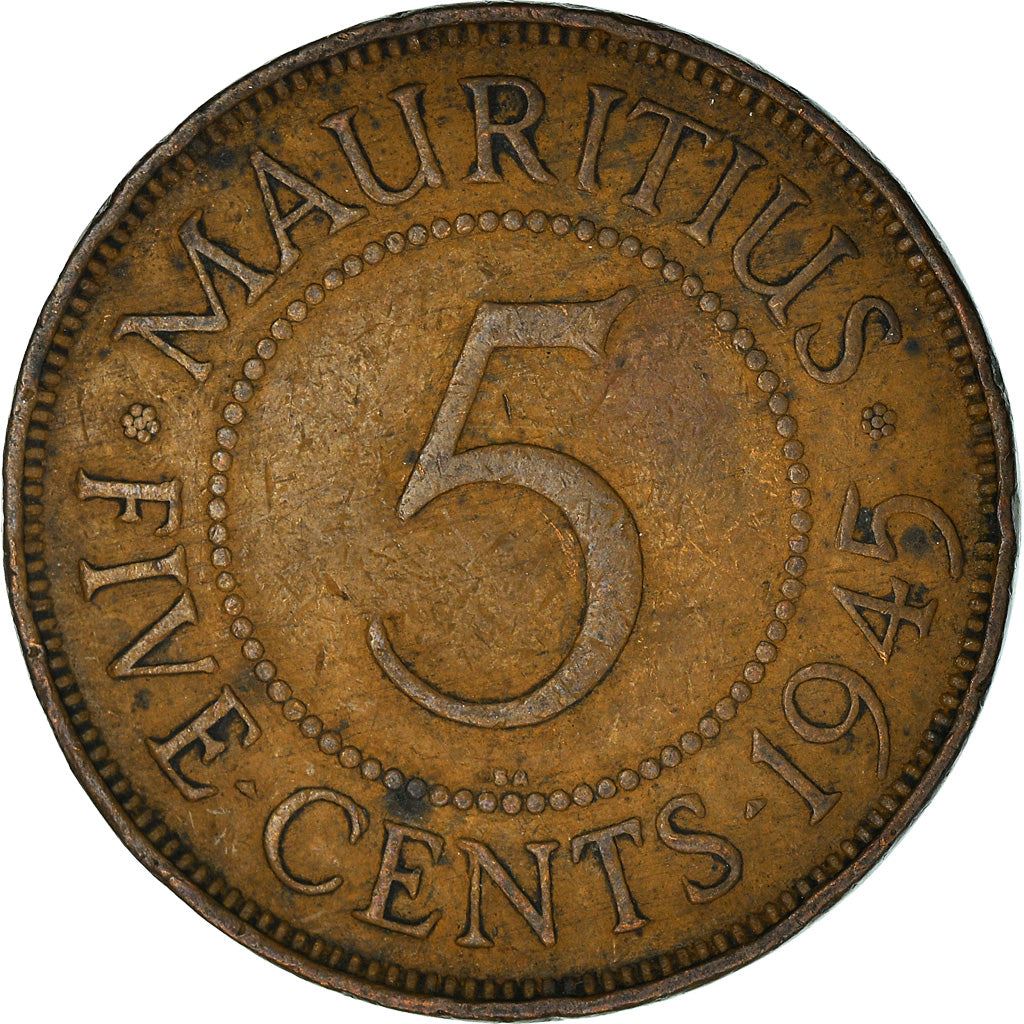 Mauritius | 5 Cents Coin | George VI | Km:20 | 1942 - 1945