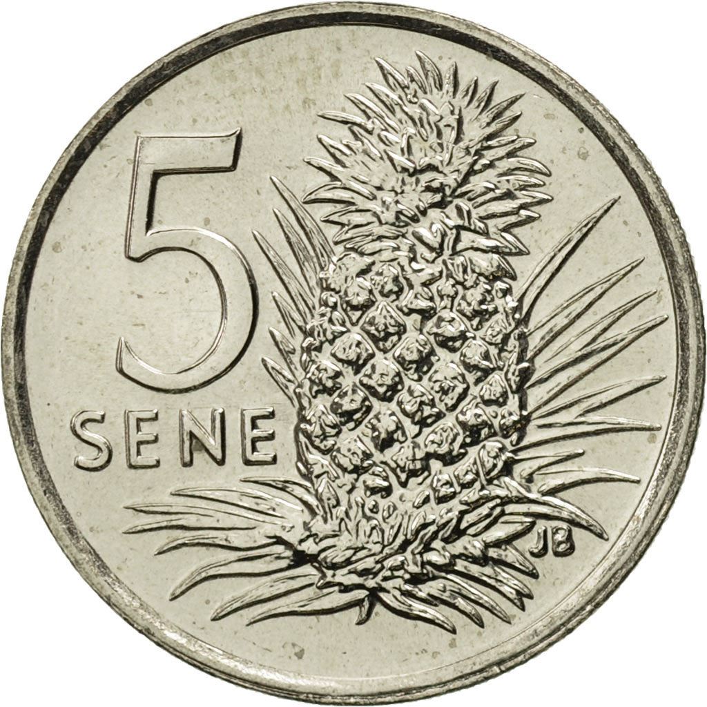 Samoa | 5 Sene Coin | Malietoa Tanumafili II | Pineapple | Km:14 | 1974 - 2000