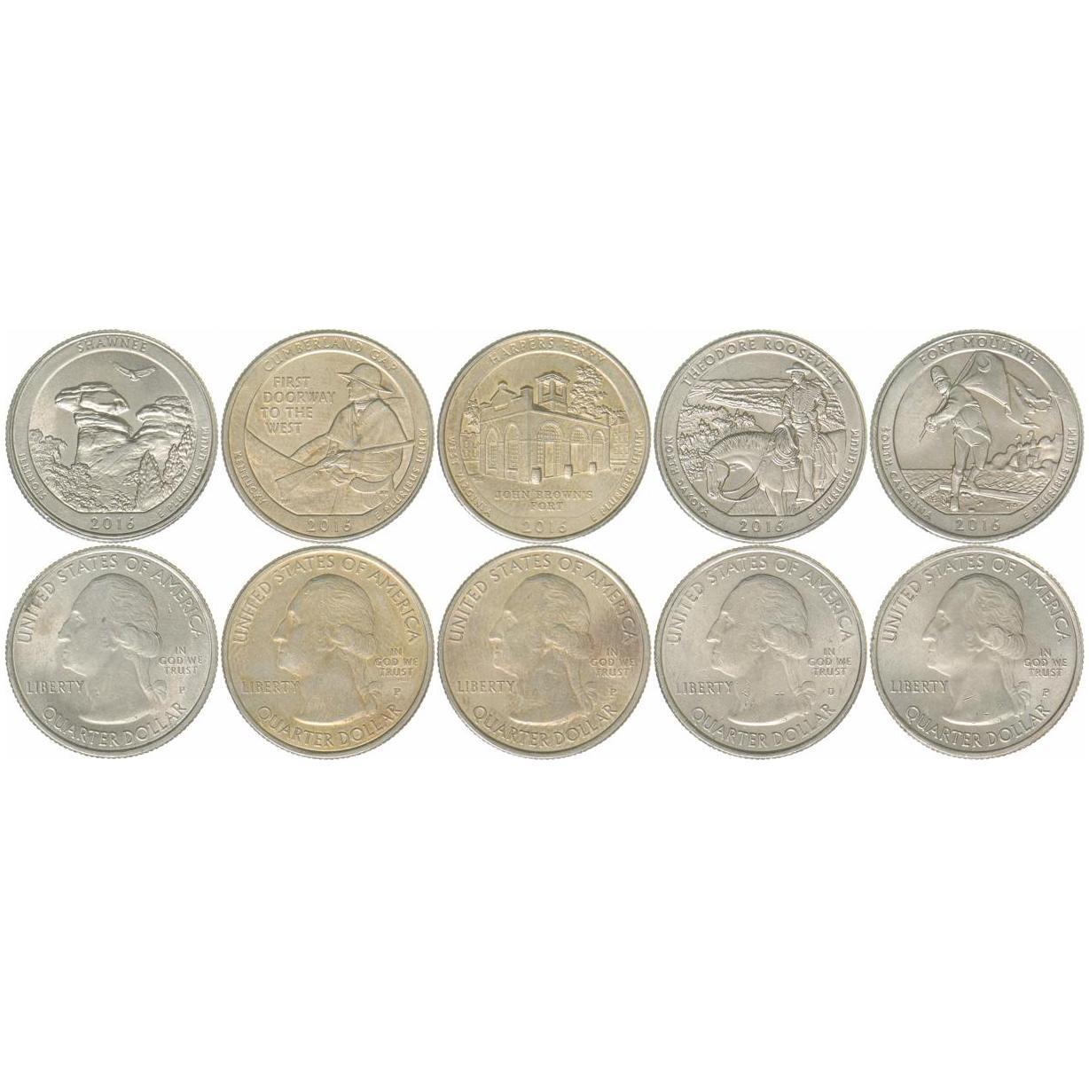 Stati Uniti | Set da 5 monete | 1/4 di dollaro | 2016