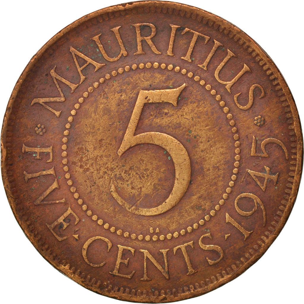 Mauritius | 5 Cents Coin | George VI | Km:20 | 1942 - 1945