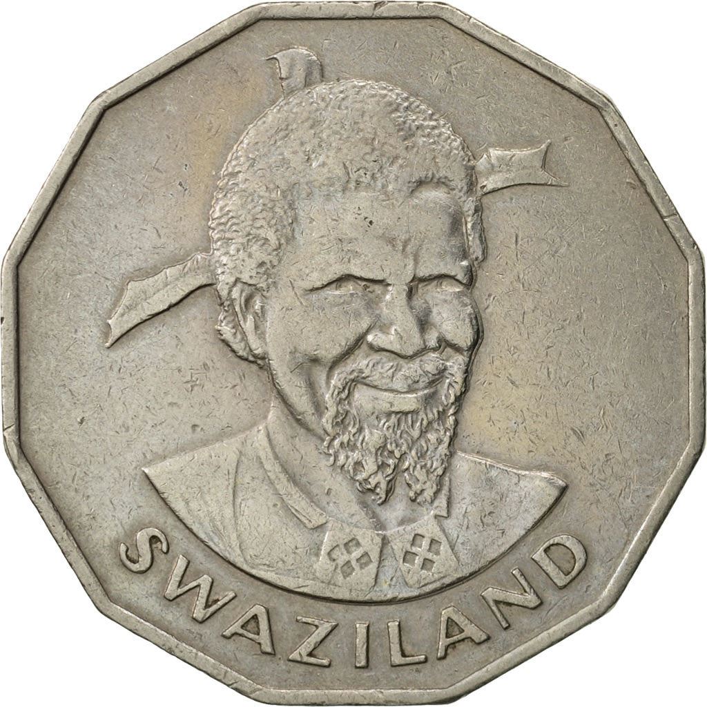 Eswatini 50 Cents Coin | King Sobhuza II | Lion | Elephant | KM12 | 1974 - 1981