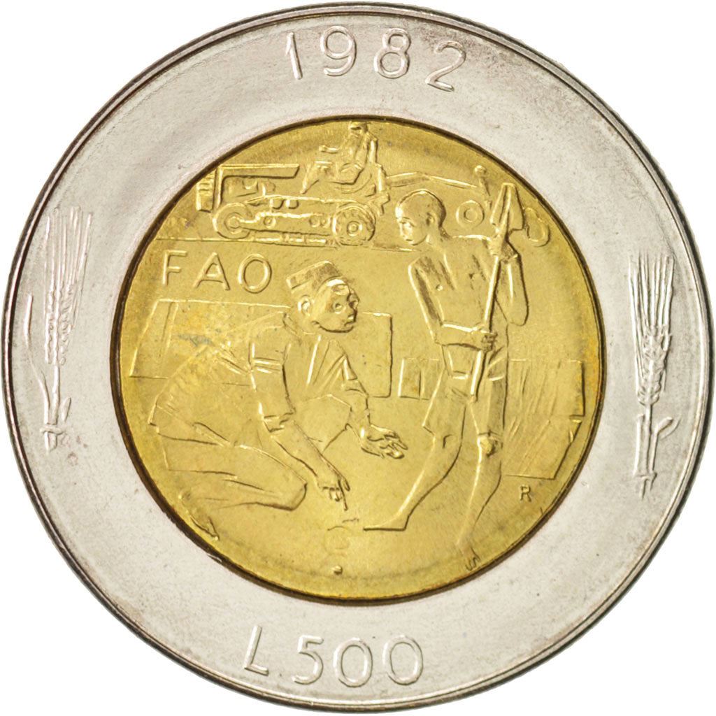 San Marino | 500 Lire Coin | FAO | Km:140 | 1982