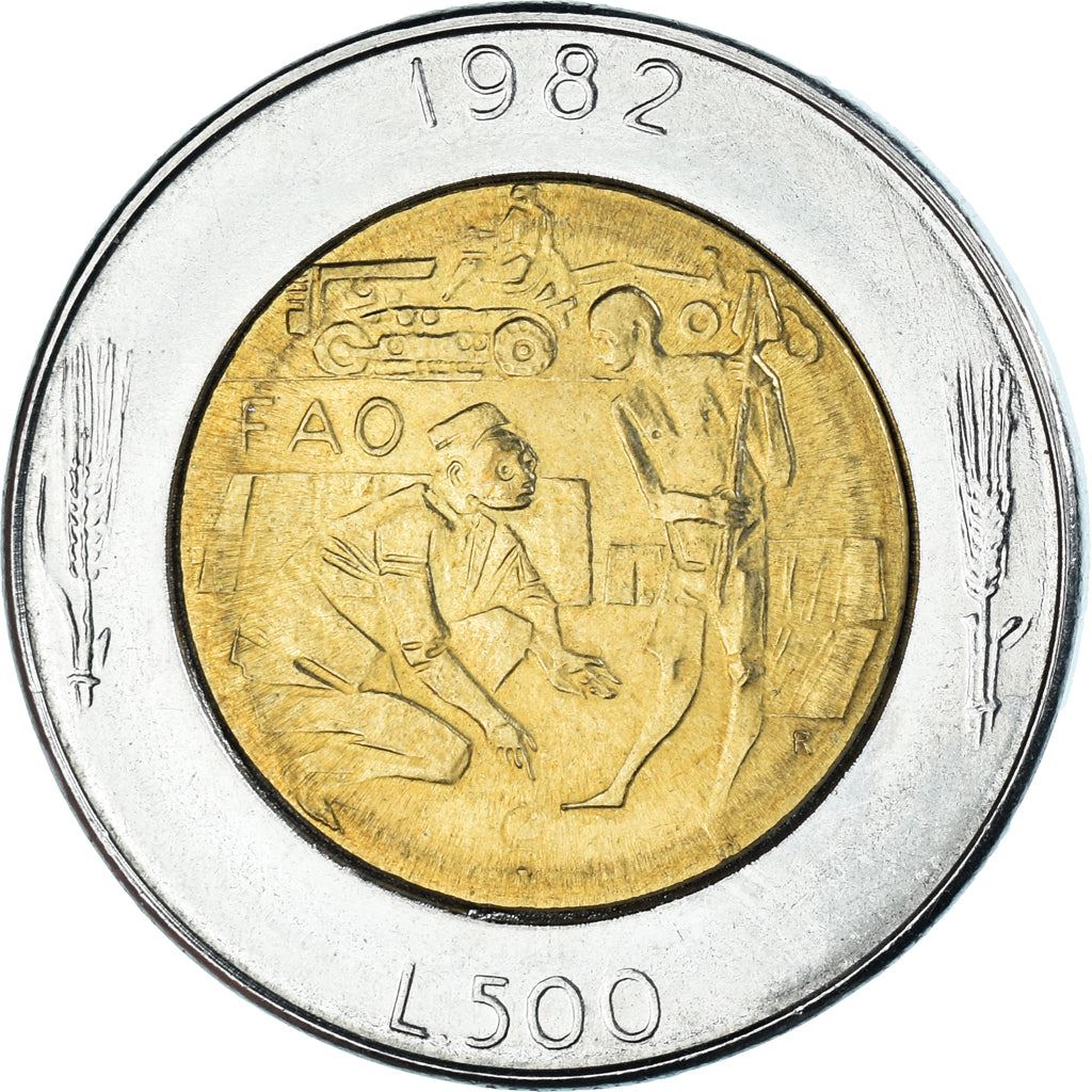 San Marino | 500 Lire Coin | FAO | Km:140 | 1982
