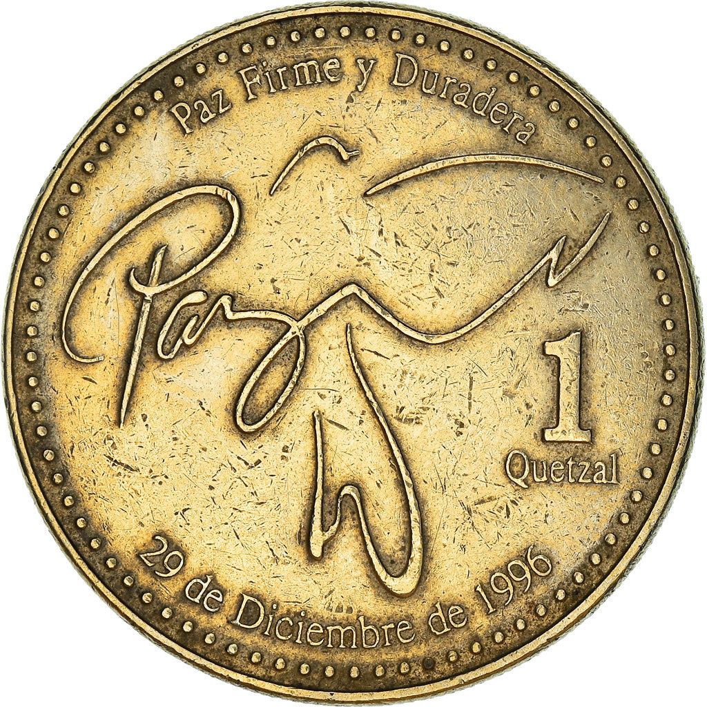 Guatemala | 1 Quetzal Coin | Stylized peace dove | Km:284 | 1999 - 2012