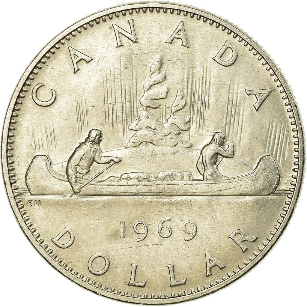Kanada | 1 dolerio moneta | Nikelis | Antrasis portretas | KM:76.1; 76.2 | 1968–1976