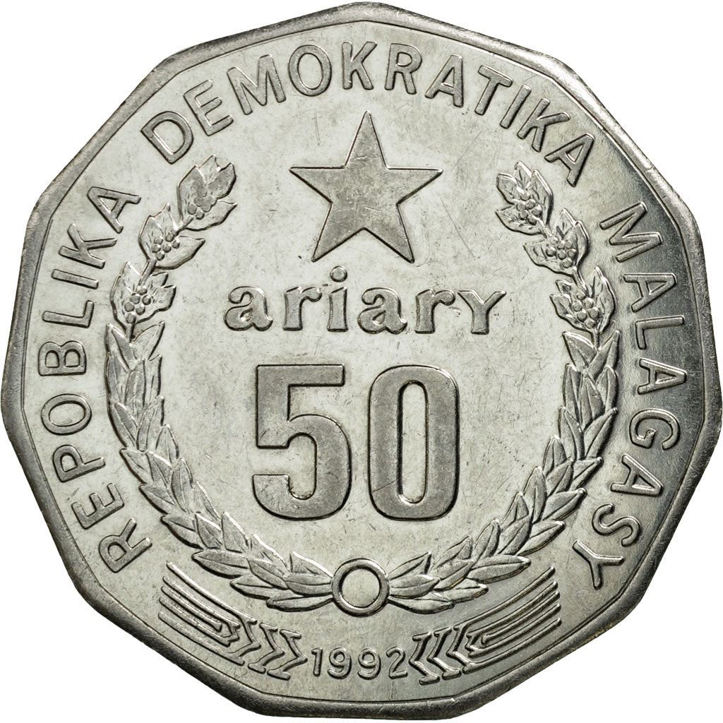 Madagascar | 50 Ariary Coin | Star | Baobab | Km:20 | 1992