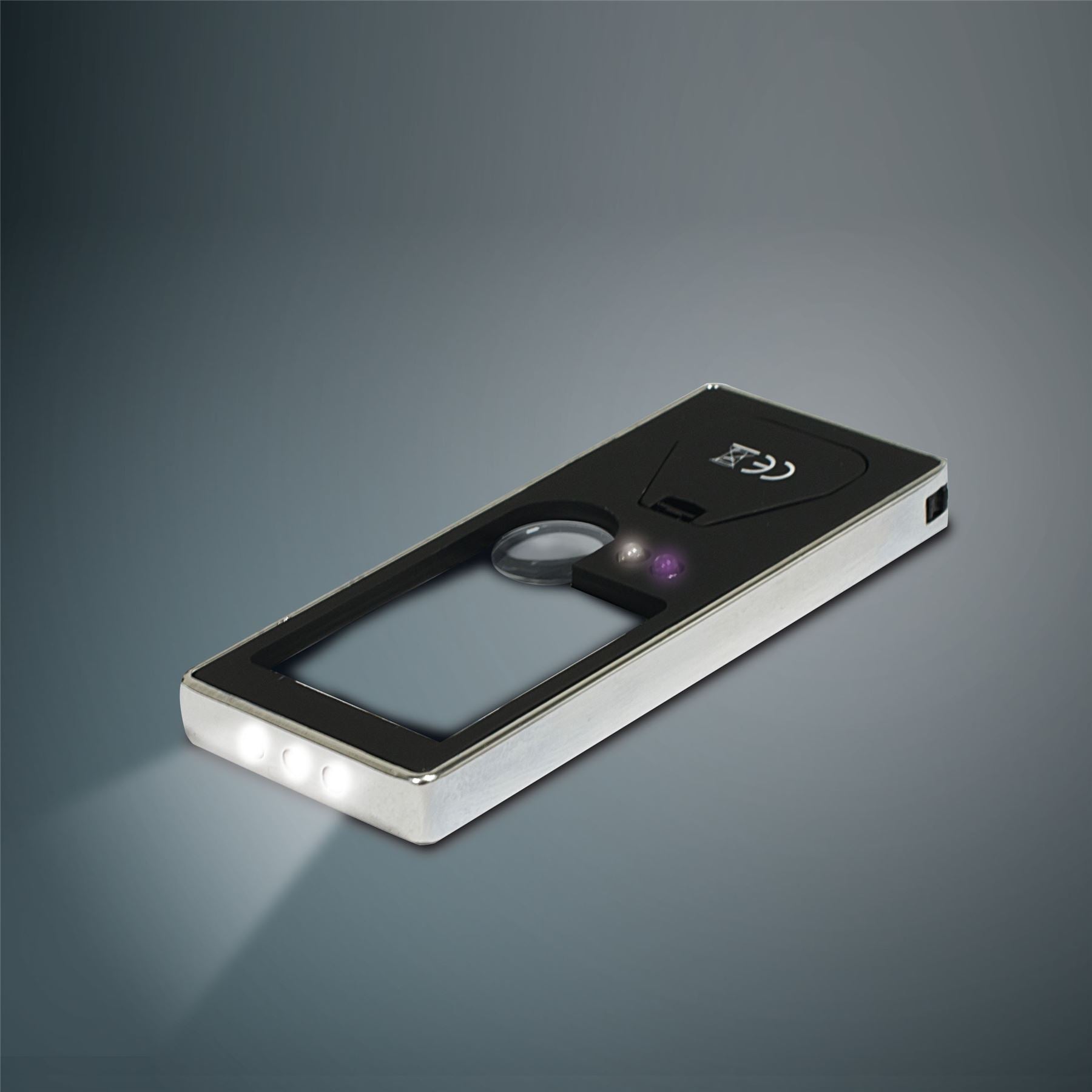 Pocket Magnifier | 2.5x and 10x Magnification | Big and Small Lens | UV and LED Lamp Included | Small Pen Included