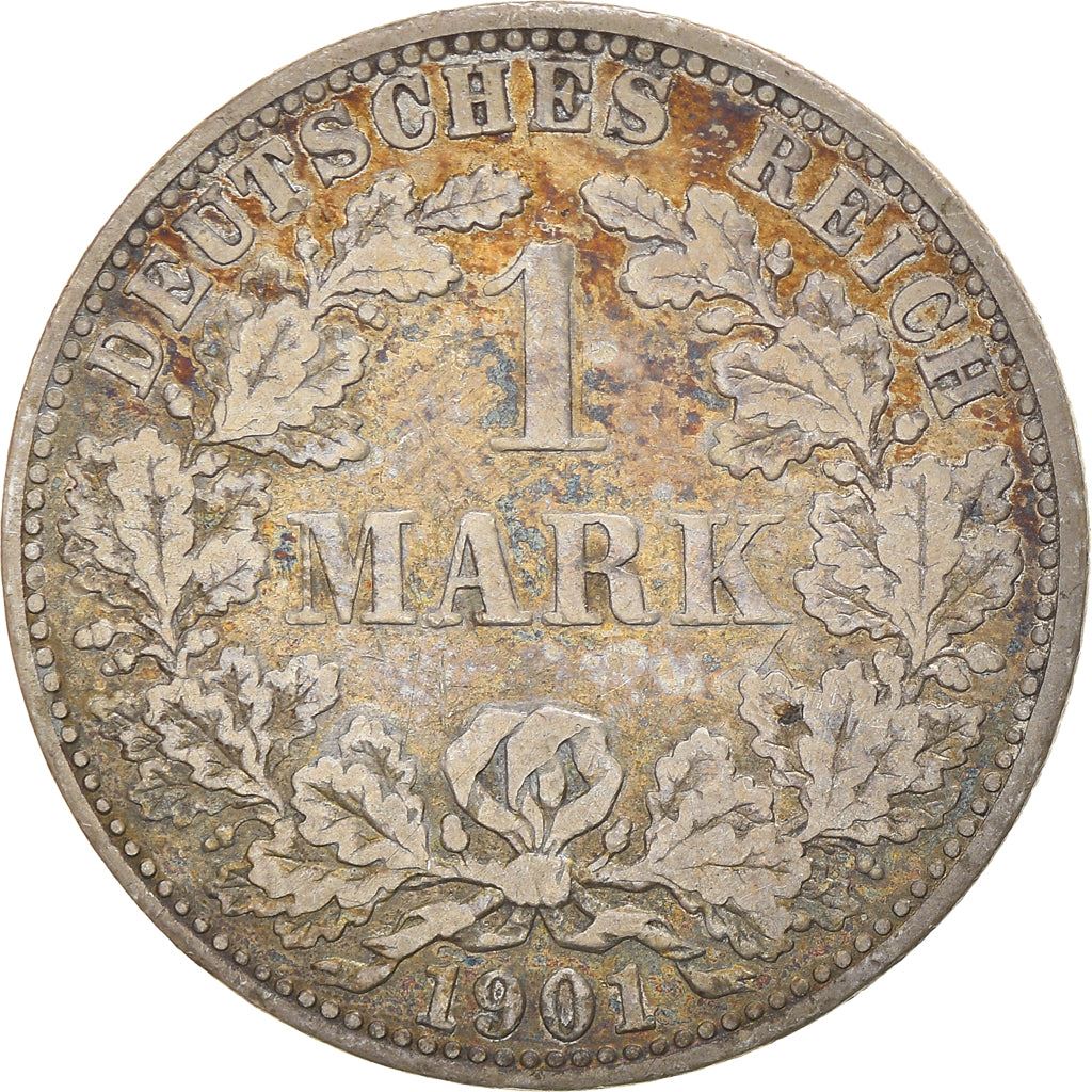 German Empire 1 Mark Coin | Deutsches Reich | Wilhelm II | Type 2 - Small Shield | KM14 | 1891 - 1916