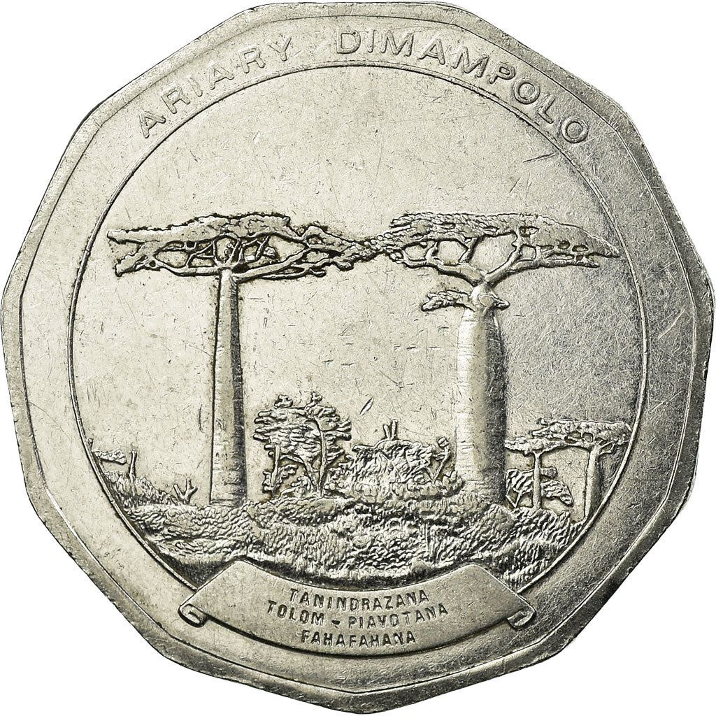 Madagascar | 50 Ariary Coin | Star | Baobab | Km:20 | 1992