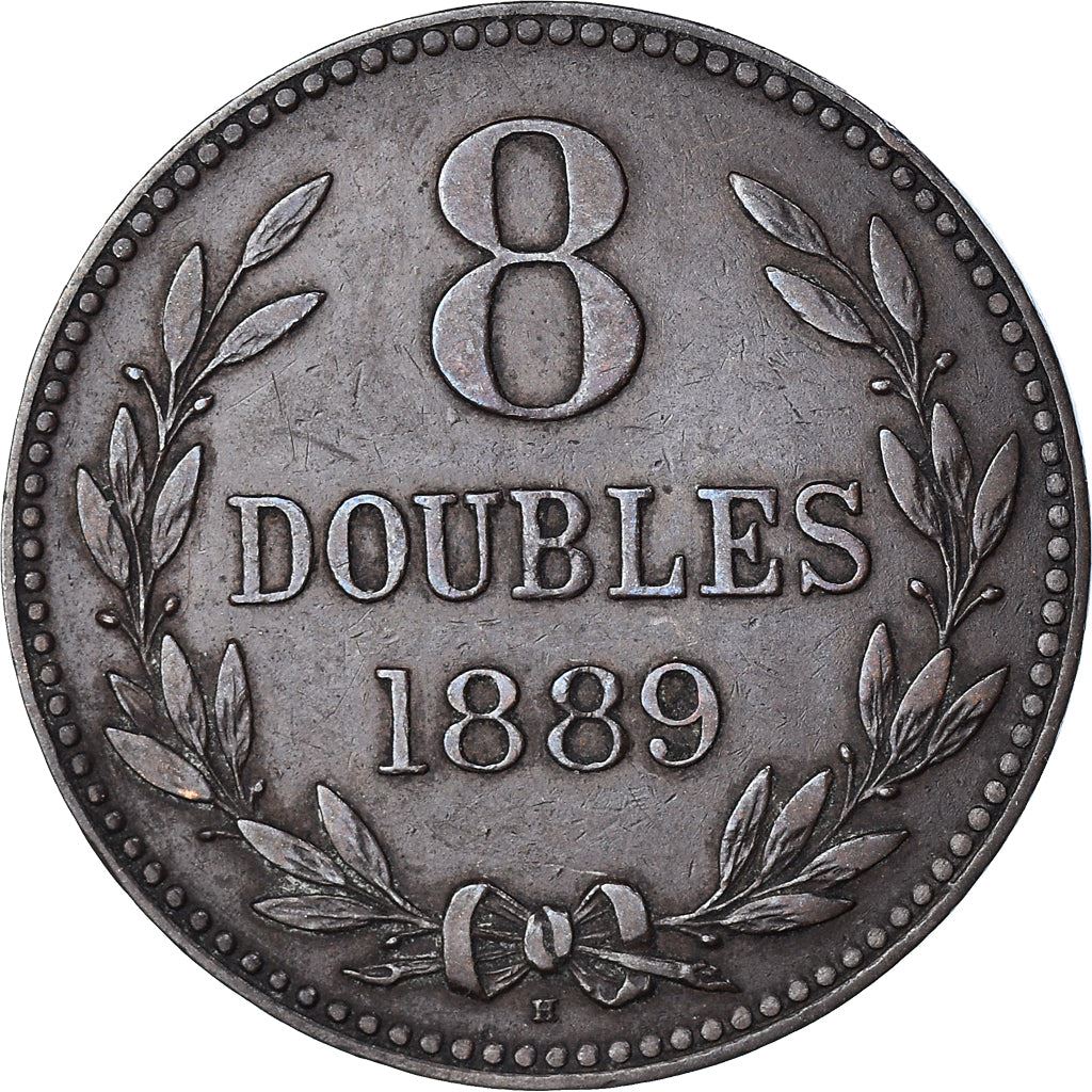 Guernsey 8 Doubles Coin | KM7 | 1864 - 1911