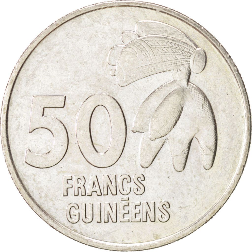 Guinea | 50 Francs Guineens Coin | Nimba mask | Km:63 | 1994