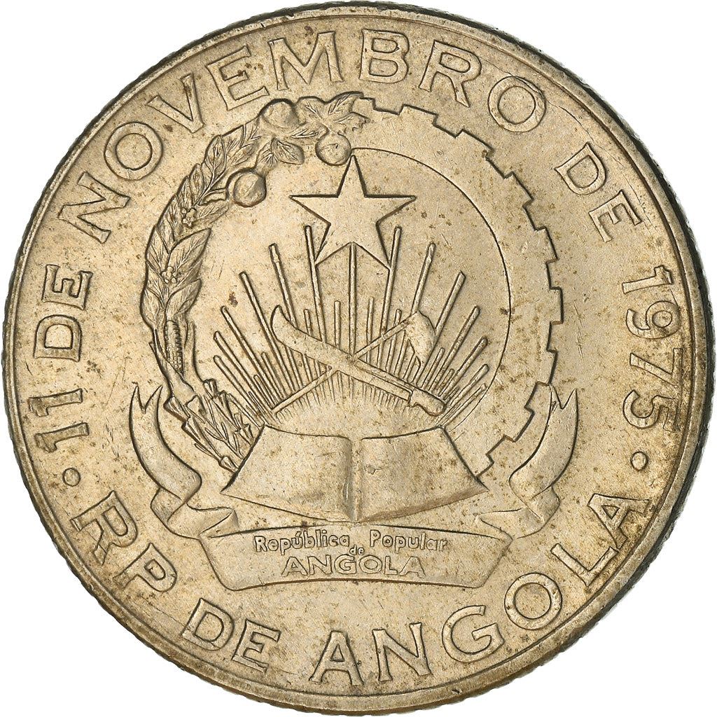 Angola | 20 Kwanzas Coin | Gear | Wreath | Km:87 | 1978