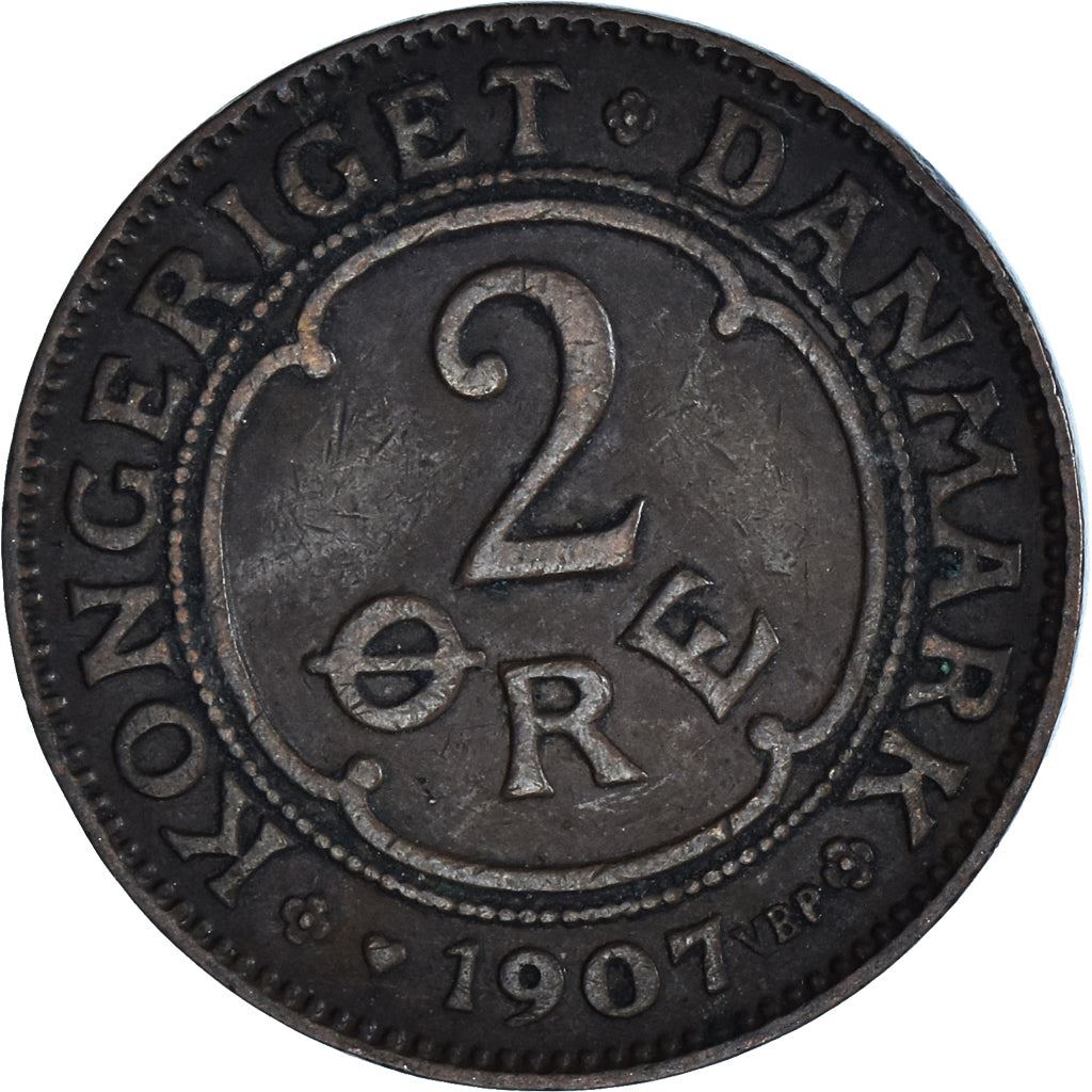 Denmark | 2 Ore Coin | Monogram | Km:805 | 1907 - 1912