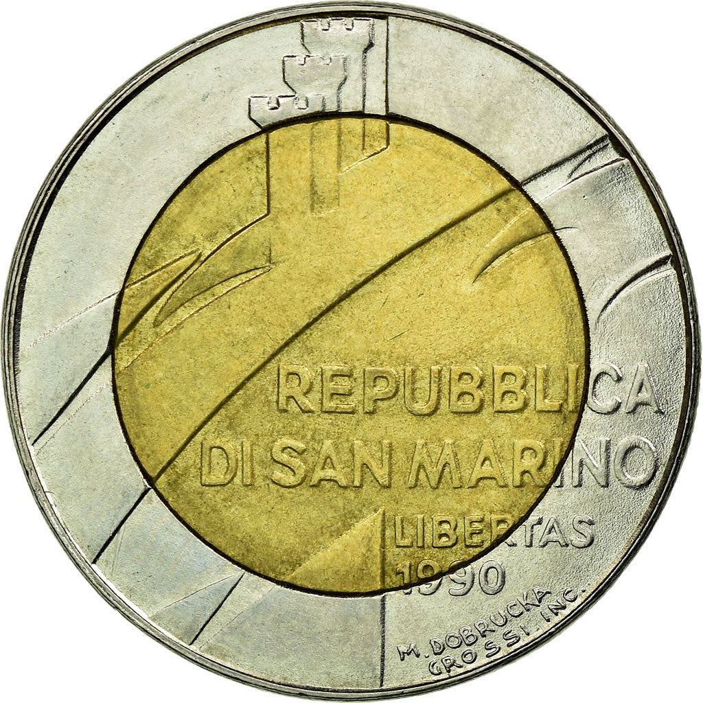 San Marino | 500 Lire Coin | Anniversary of San Marino | Km:256 | 1990