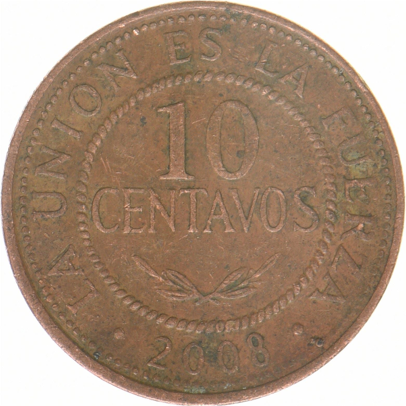 Bolivija | 10 centavų moneta | variu dengtas plienas | KM:213 | 2001–2008