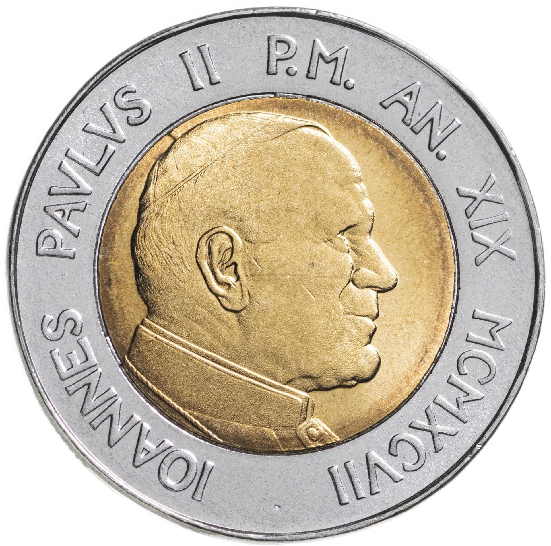 Watykan | Moneta 500 lirów | Jan Paweł II | KM:285 | 1997