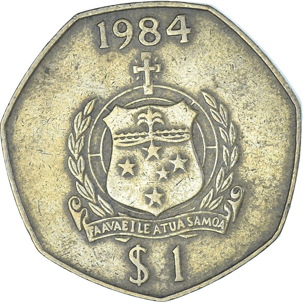 Samoa | 1 Tala Coin | Malietoa Tanumafili II | Cross | Shield | KM:57 | 1984 - 1987