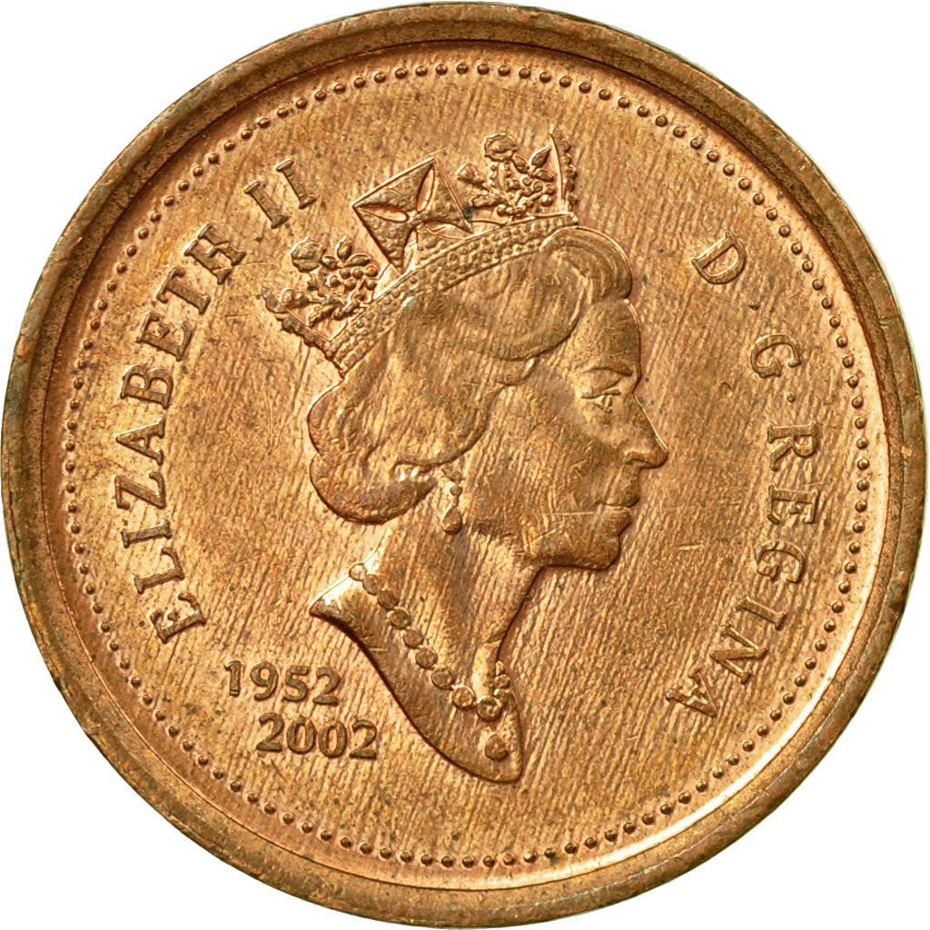 Canada | 1 Cent Coin | Copper plated zinc | Golden Jubilee | KM:445 | 2002