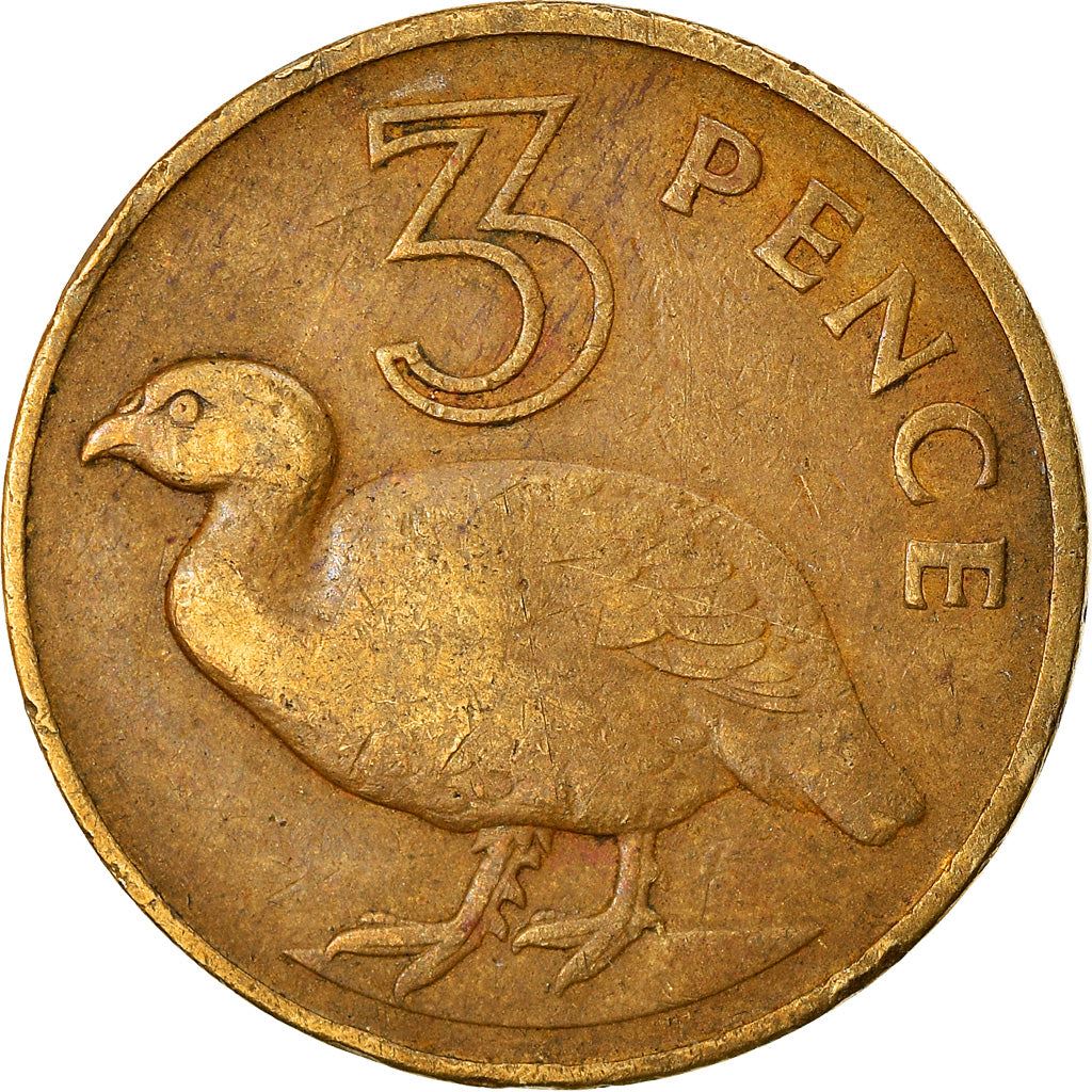 The Gambia | 3 Pence Coin | Double-spurred francolin | Km:2 | 1966