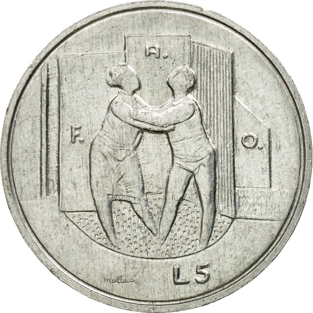 San Marino | 5 Lire Coin | FAO | Km:53 | 1976