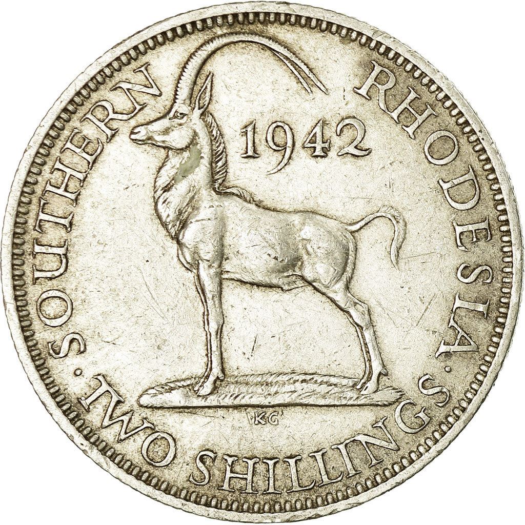 Southern Rhodesia | 2 Shillings Coin | George VI | Antelope | Km:19 | 1939 - 1942