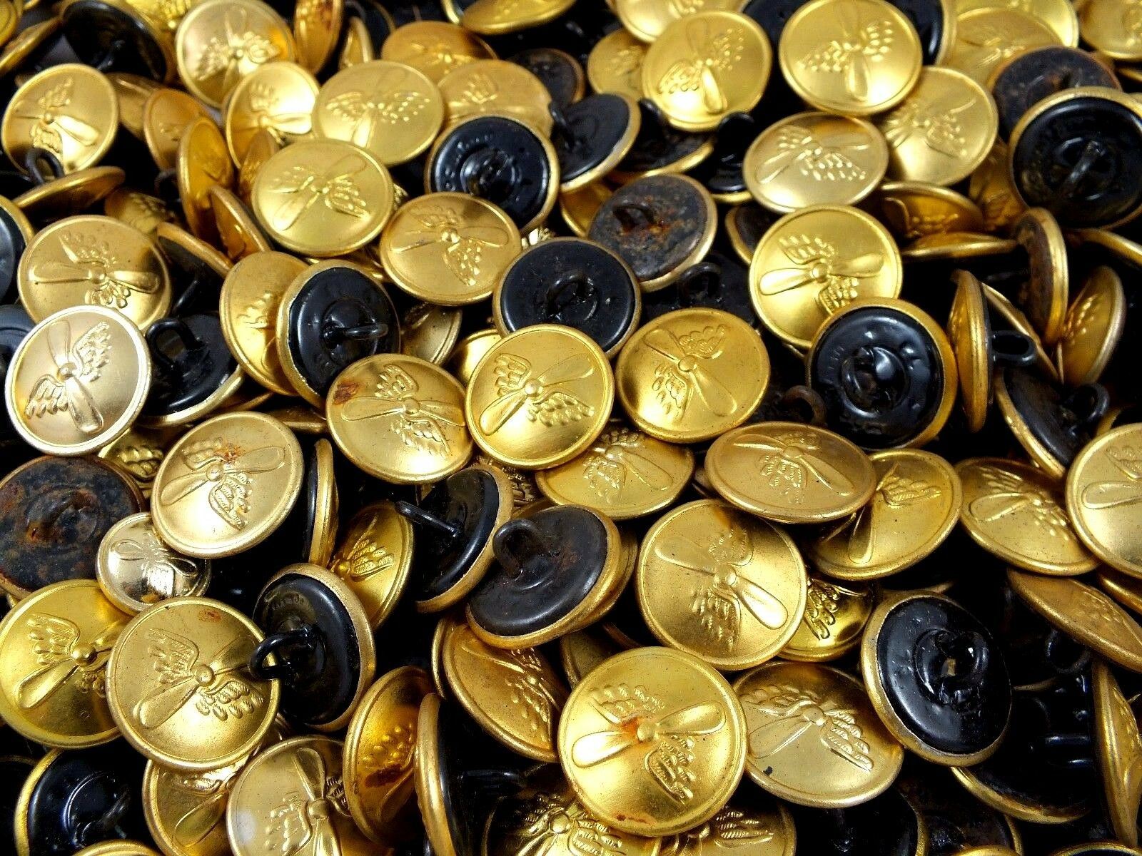 10 Soviet Union Pilot Buttons | Medium Sized Uniform Buttons | Aviation | Aeroflot | 15 mm