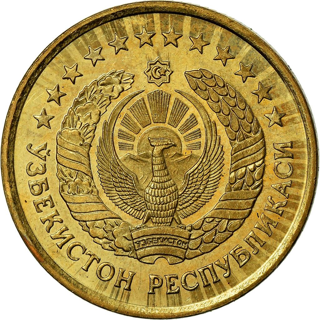 Uzbekistan | 3 Tiyin Coin | Stars | Cotton | Wheat | Sun | Huma Bird | Km:2 | 1994