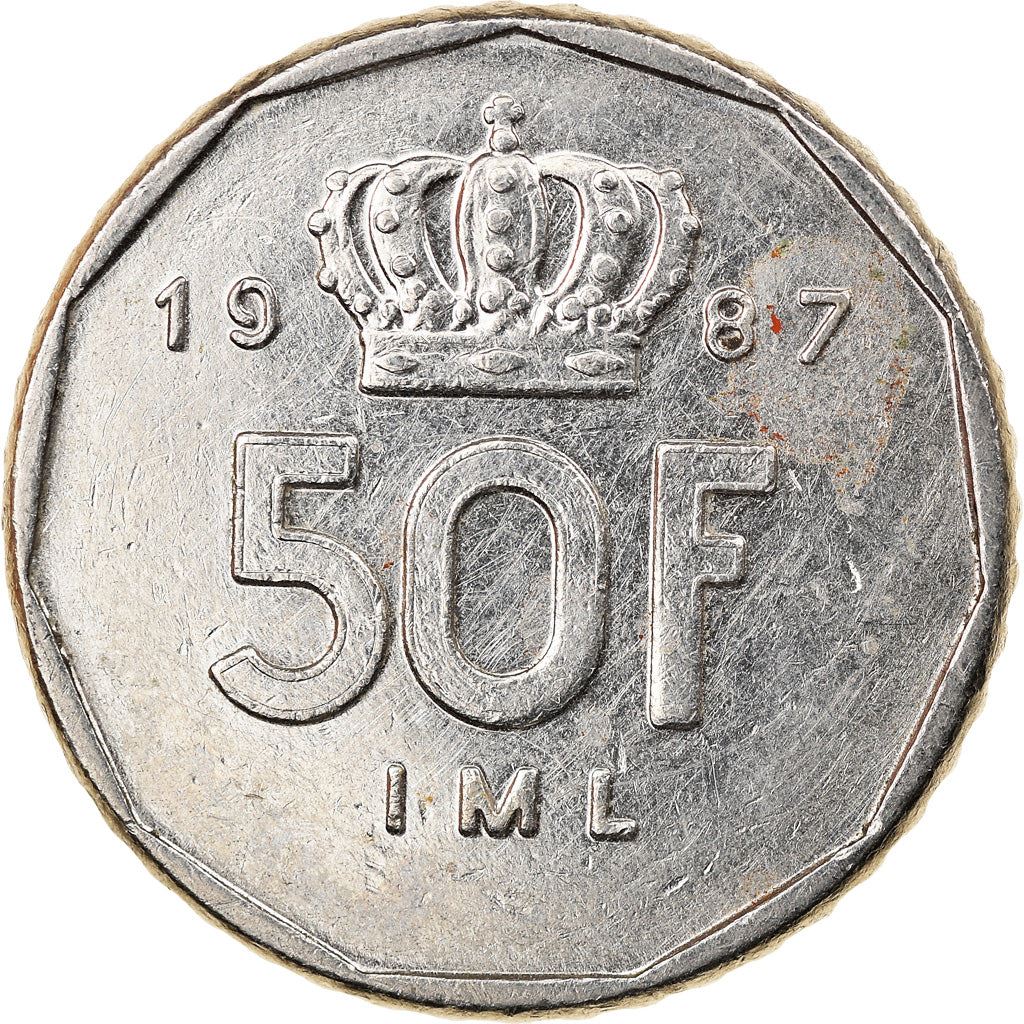 Luxembourg | 50 Francs Coin | Nickel | Monarch | Crown | KM:62 | 1987-1989