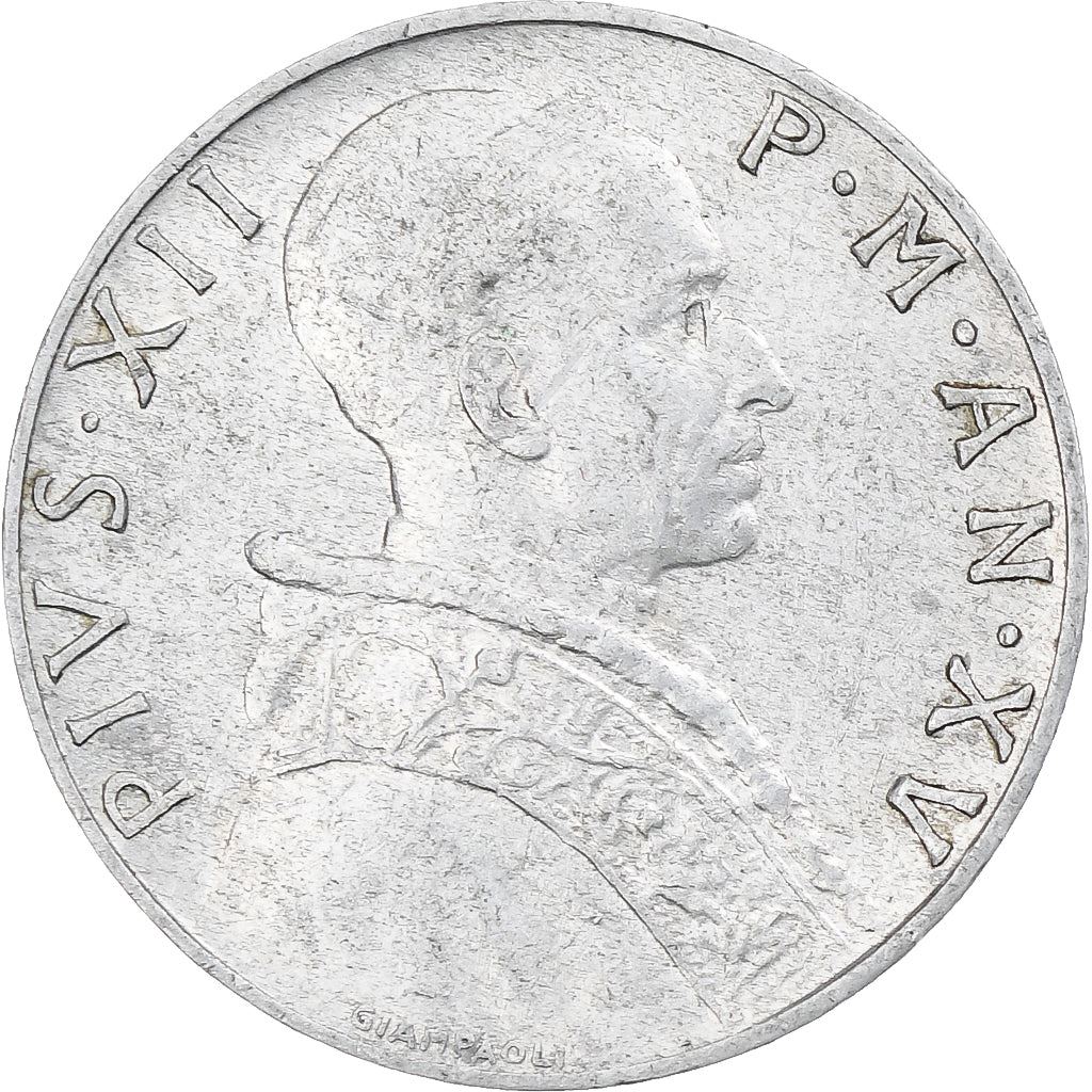 Vatican City | 5 Lire Coin | Pius XII | Km:51 | 1951 - 1958