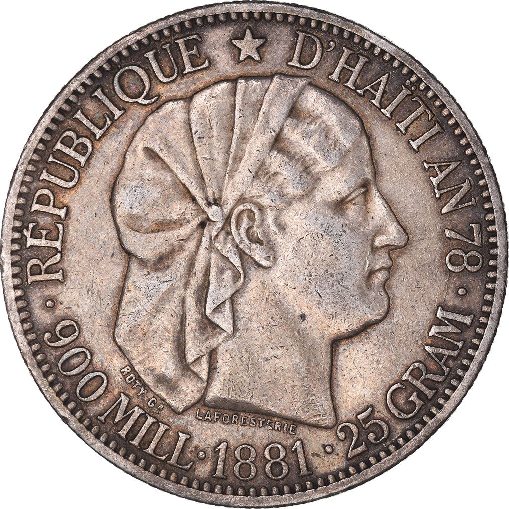 Haiti | 1 Gourde Coin | Libertine | Palm Tree | Cannon | Km:46 | 1881 - 1895