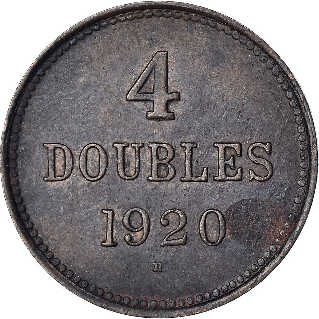 Guernsey 4 Doubles Coin | KM13 | 1914 - 1949