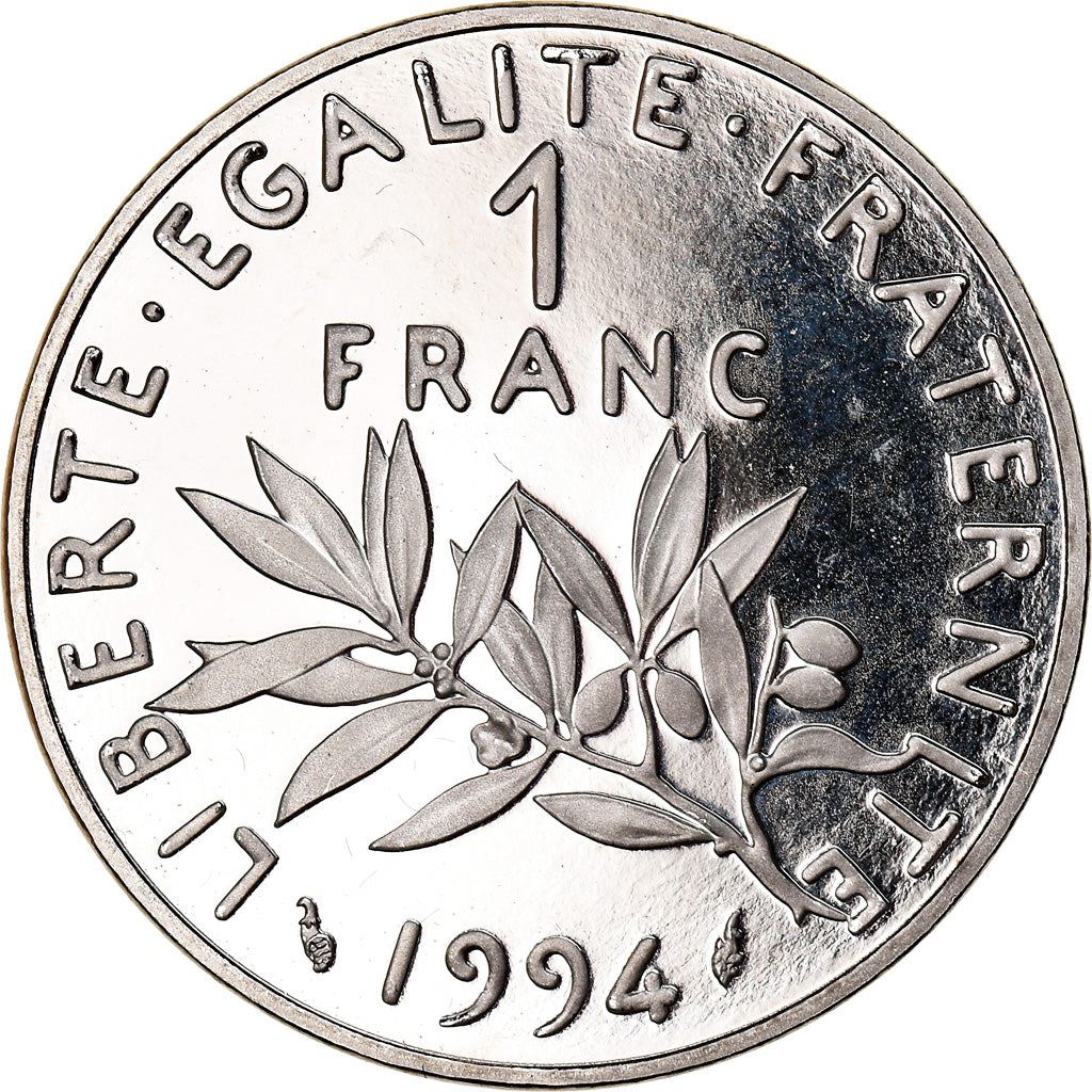 French 1 Franc Coin | Signature D'AP. O.ROTY | proof | KM925.2 | France | 1991 - 2001