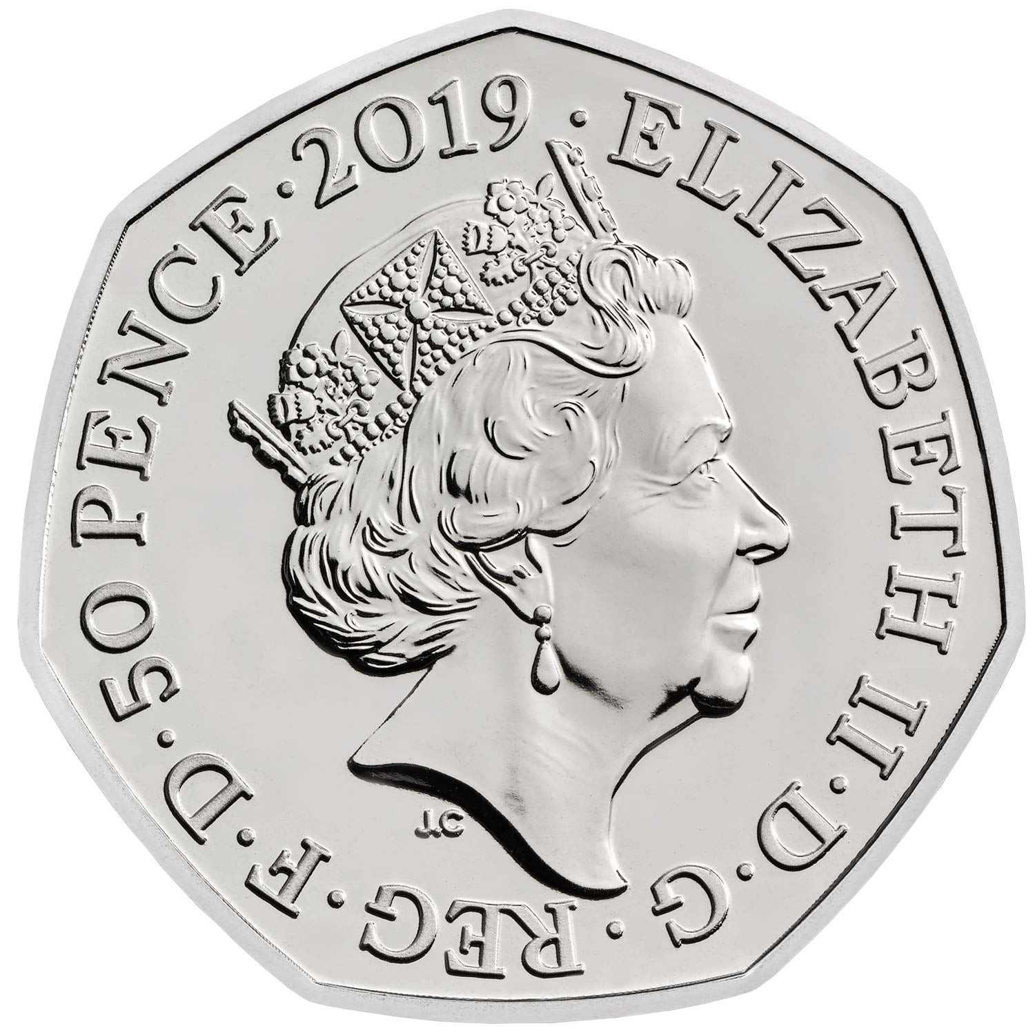 United Kingdom | British 50 Pence Coin | Queen Elizabeth II | Paddington Bear | St Pauls Cathedral | 2019