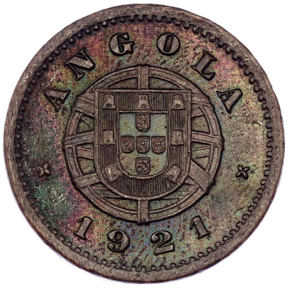 Angola | 2 Centavos Coin | Shield | KM:61 | 1921