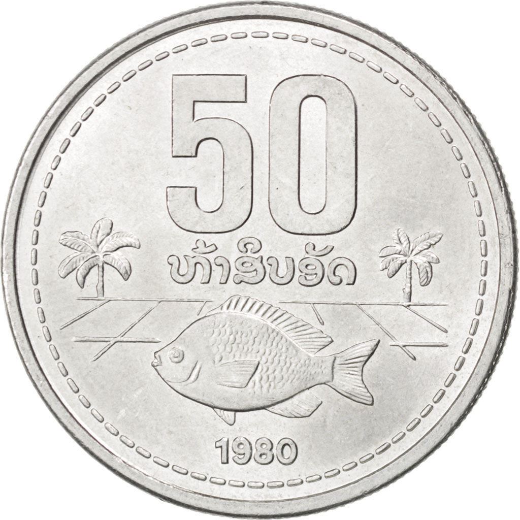 Laos | 50 Att Coin | Coat of arms | Km:24 | 1980