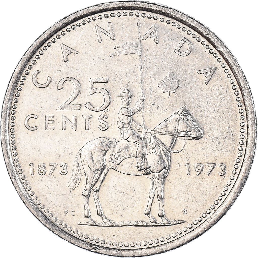 Canada | 25 Cents Coin | Mounted Police | Nickel | KM:81 | 1973