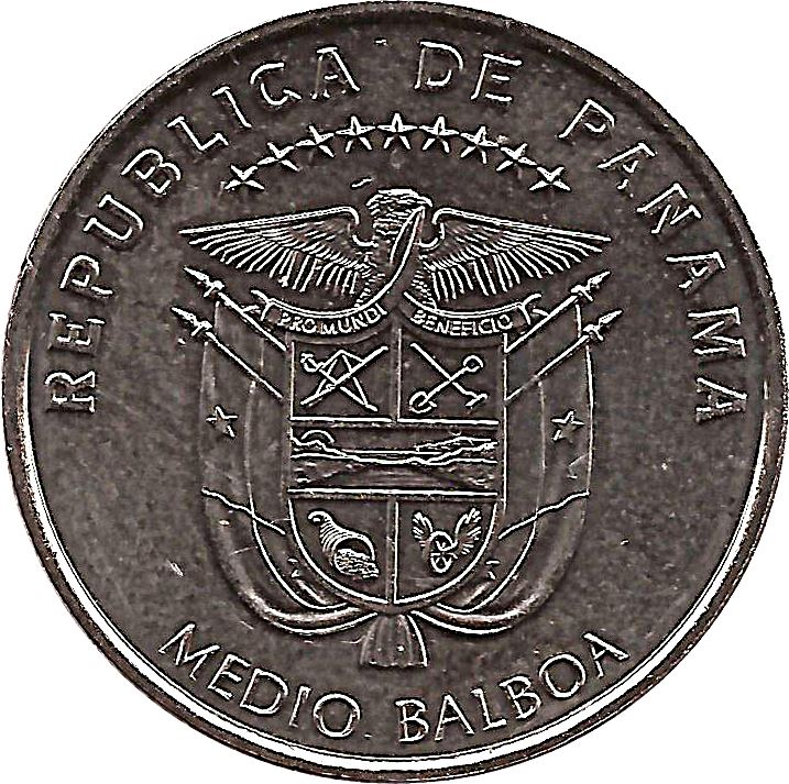 Panama 1/2 Balboa Coin | Pacific Ocean Discovery | Vasco Nunez de Balboa | KM144 | 2013