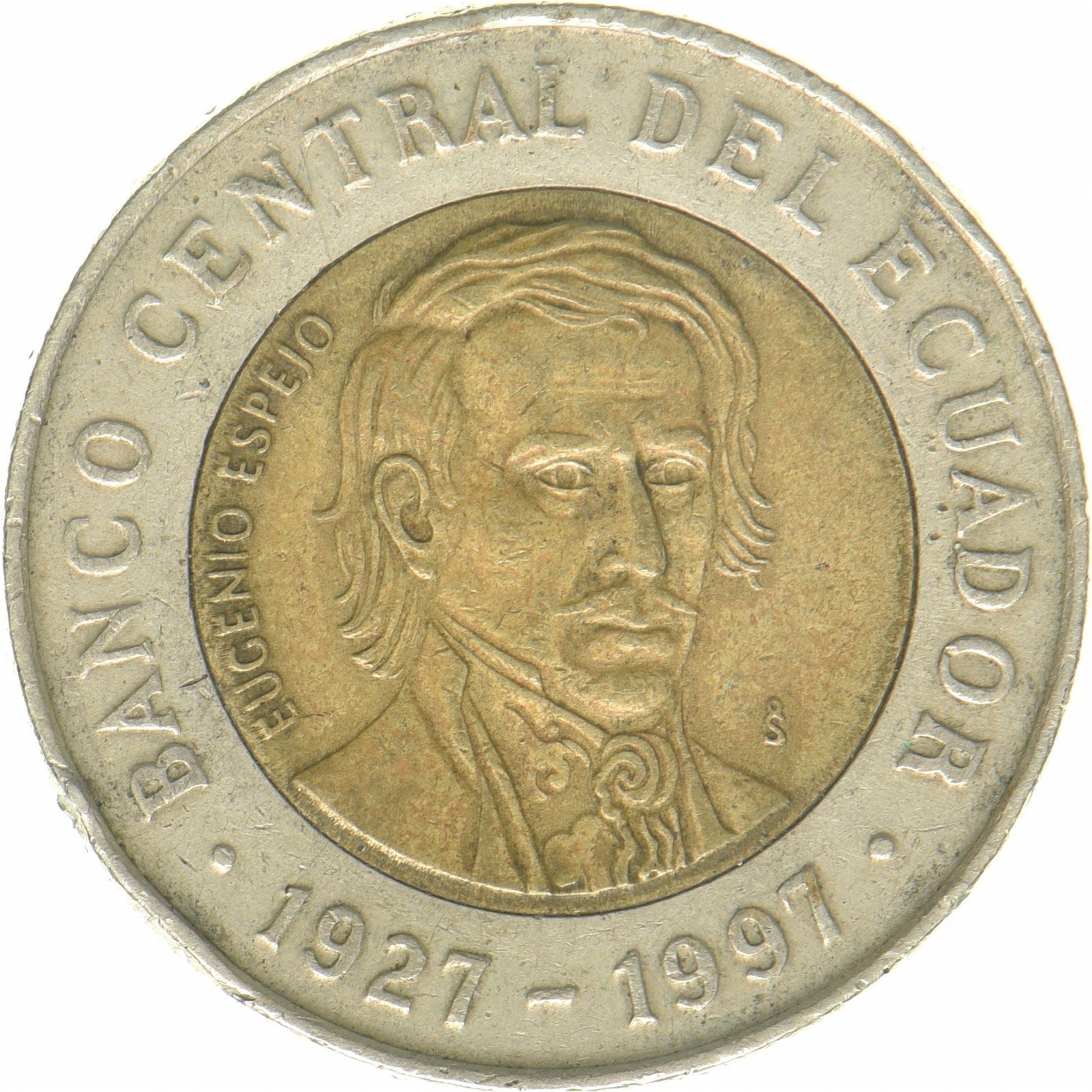 Ecuador | 1000 Sucres Coin | Eugenio Espejo | Bimetallic | KM:103 | 1997