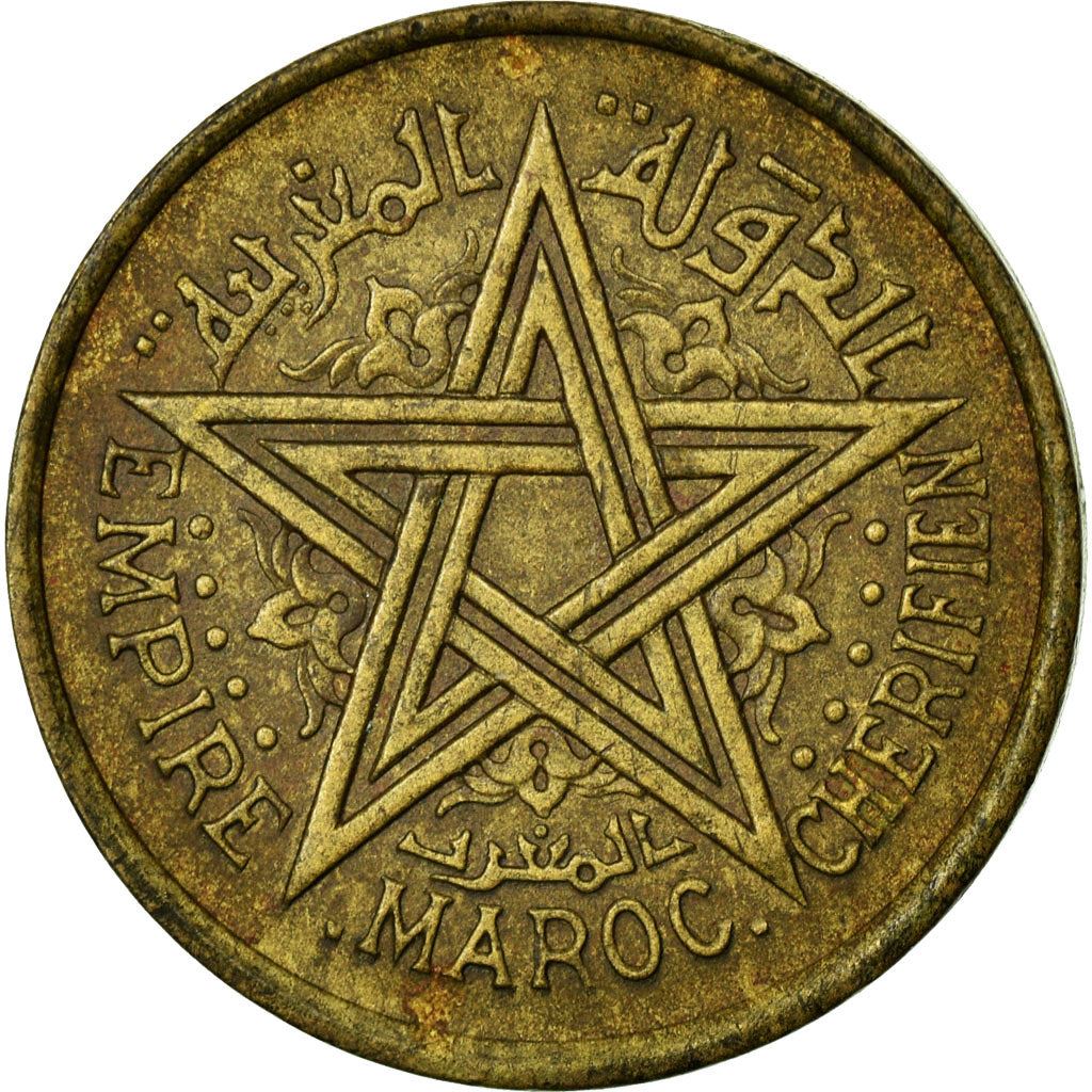 Morocco | 50 Centimes Coin | Sharifian Sultanate | Sultan Mohammed V | Pentagram | Y:40 | 1945