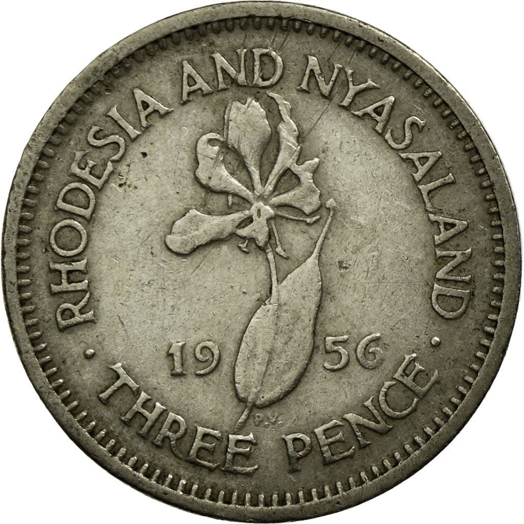 Rhodesia and Nyasaland | 3 Pence Coin | Elizabeth II | Flame Lily | Km:3 | 1955 - 1964