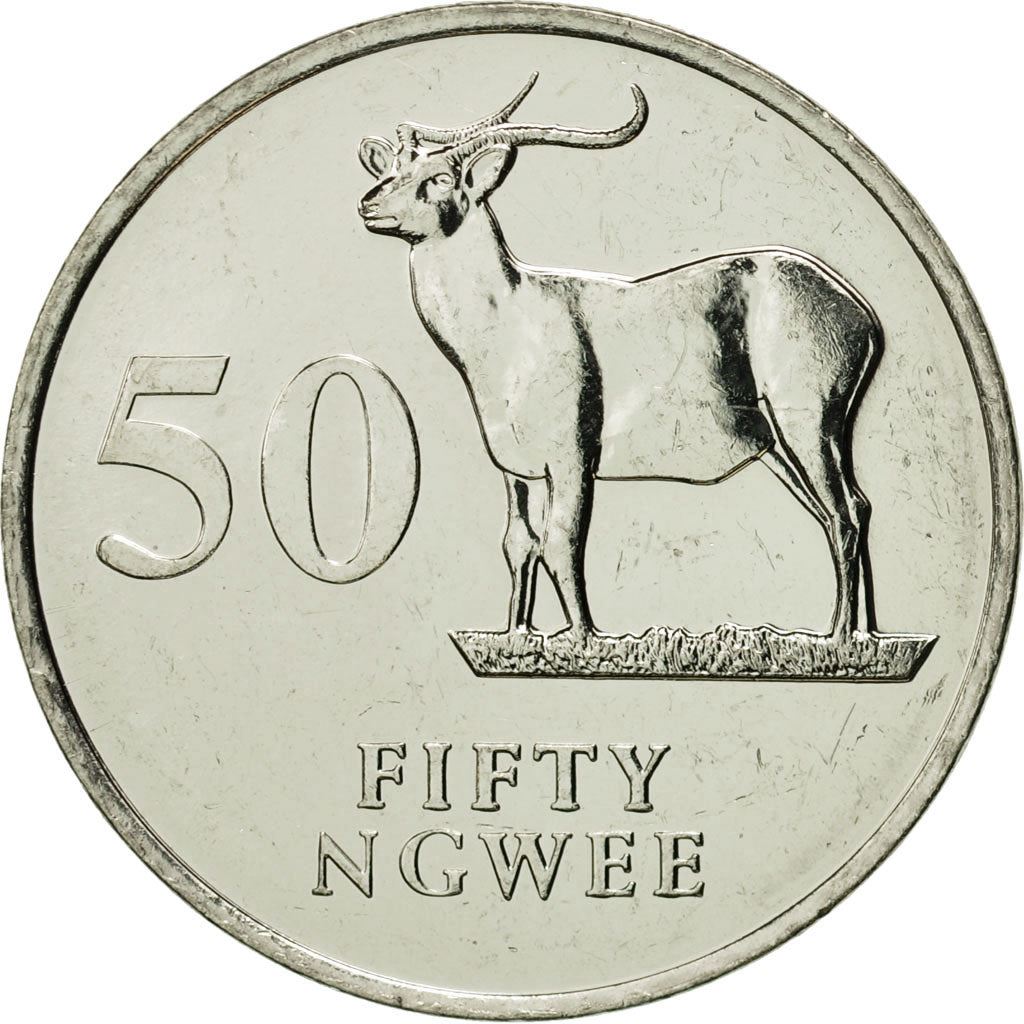 Zambia | 50 Ngwee Coin | Kafue Lechwe | Km:30 | 1992