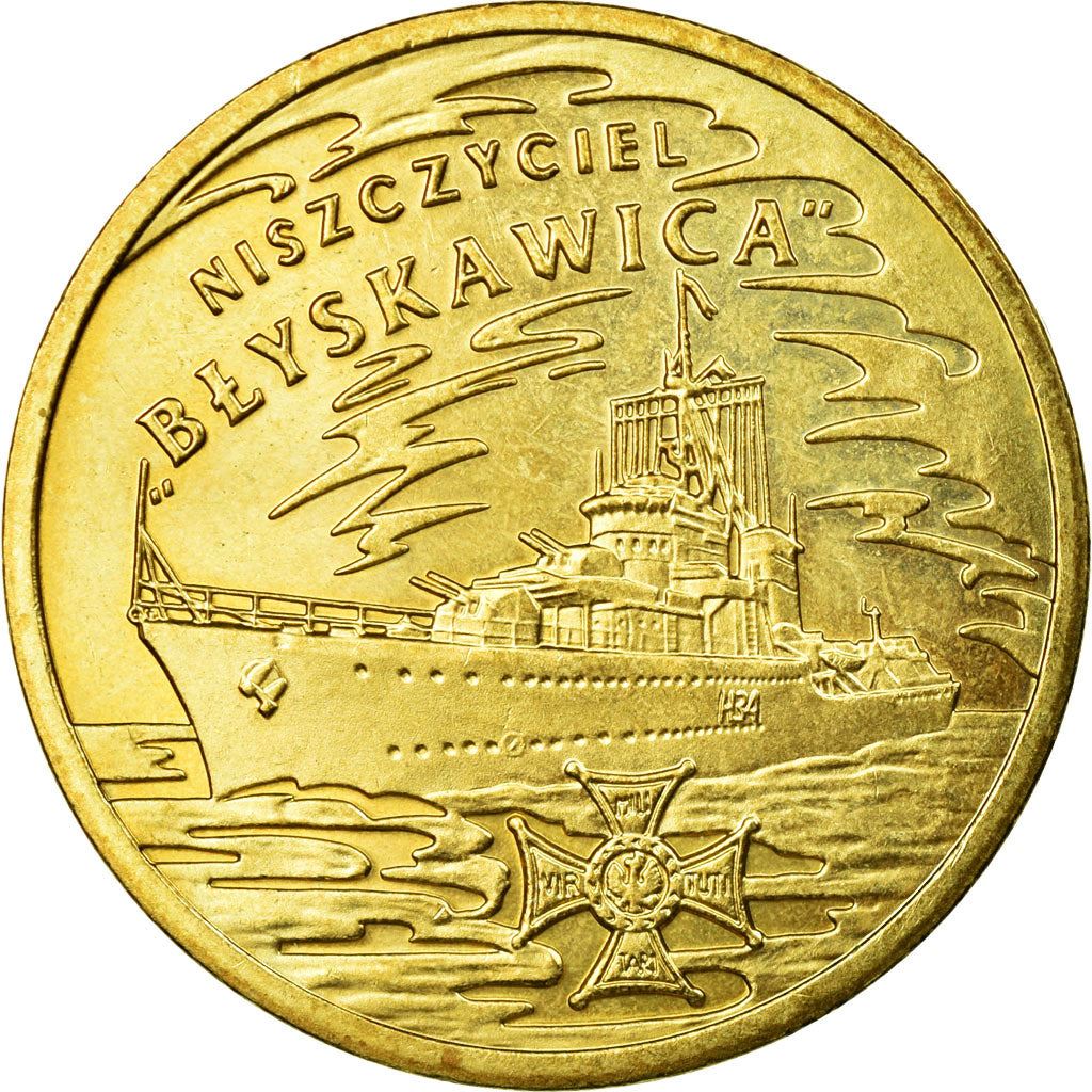 Poland | 2 Zlotys Coin | „Błyskawica” Destroyer | Y:820 | 2012