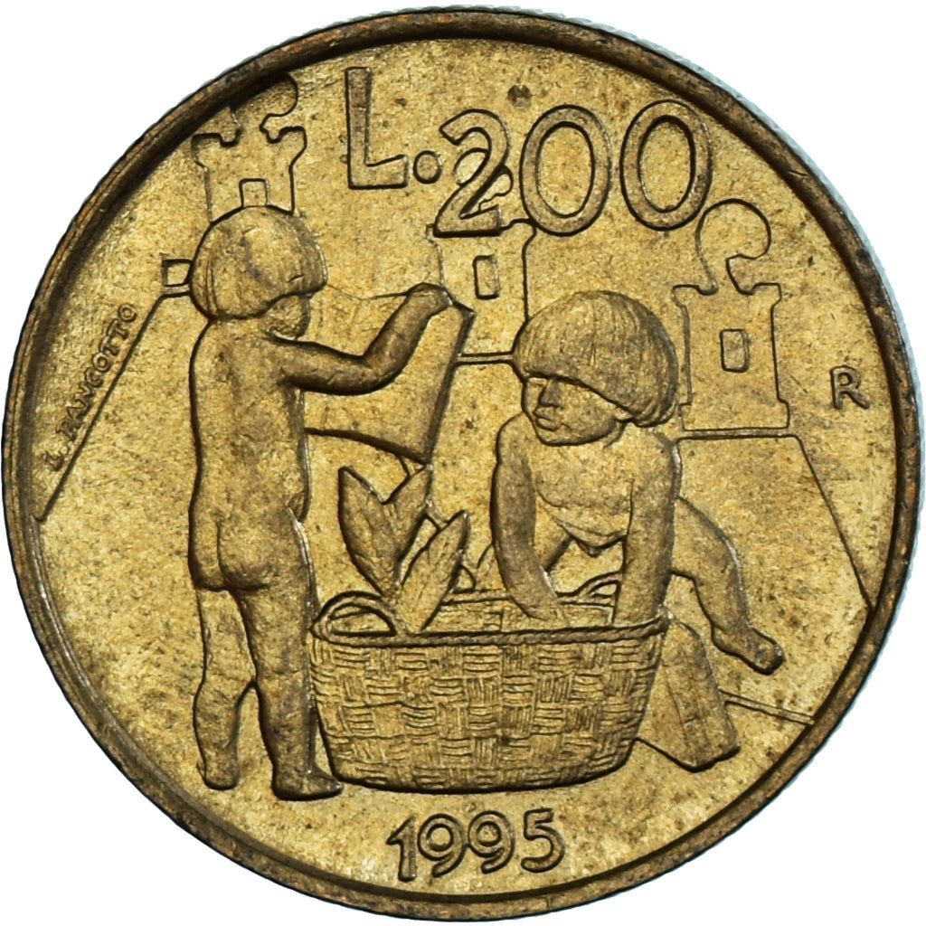 San Marino | 200 Lire Coin | Children | Km:329 | 1995