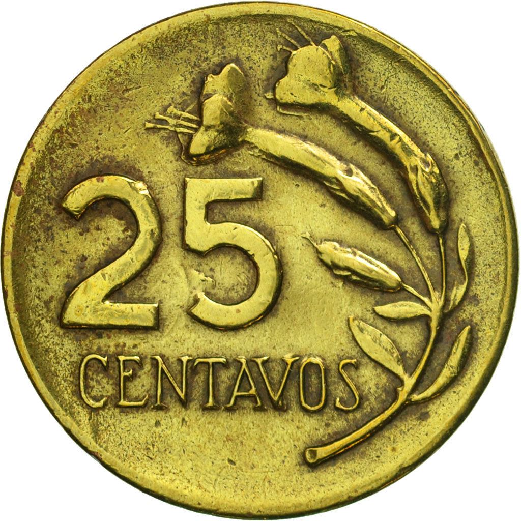 Peru | 25 Centavos Coin | Cantuta flower | Km:246 | 1966 - 1973