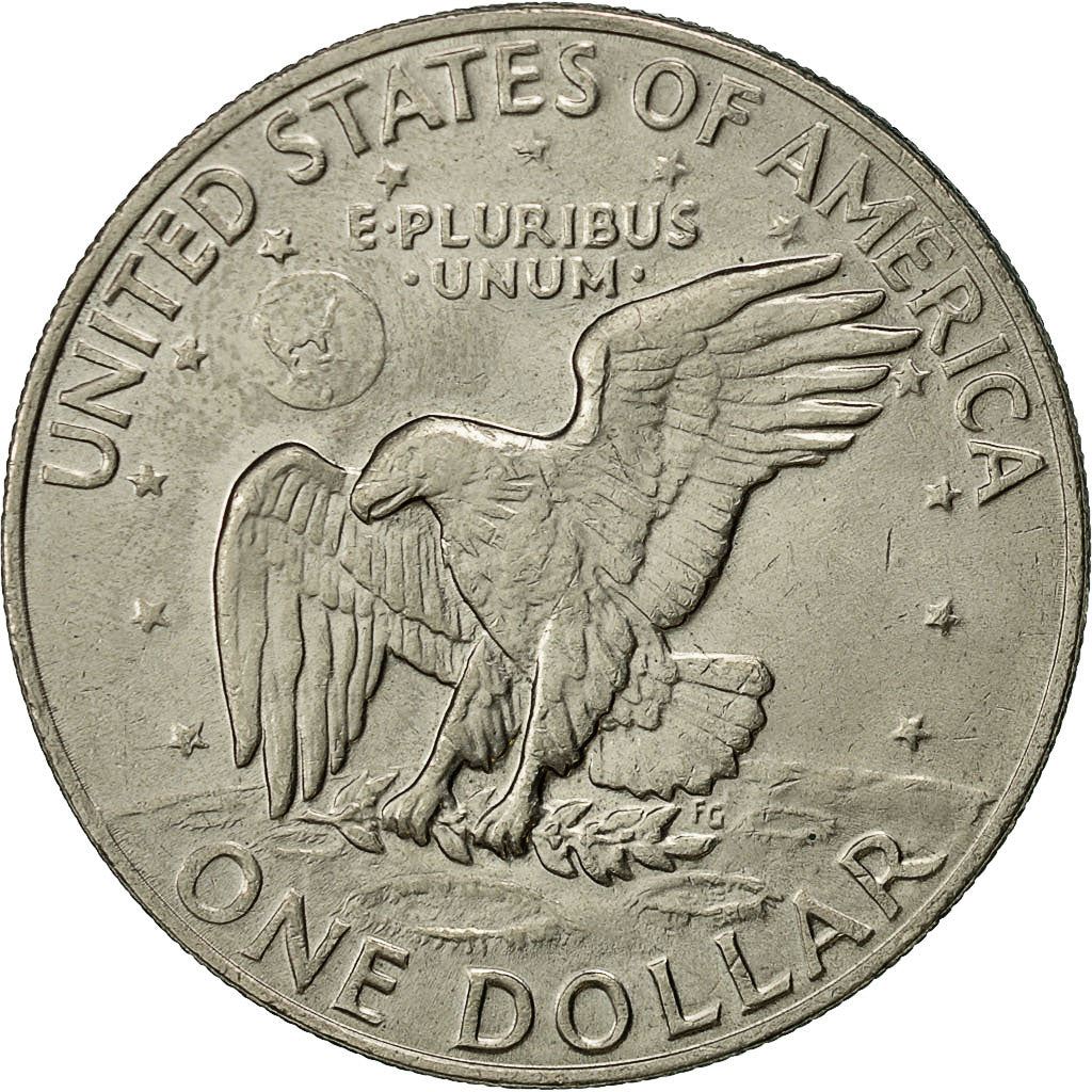 United States | 1 Dollar Coin | Apollo 11 Insignia | Copper-nickel clad copper | KM:203 | 1971-1978